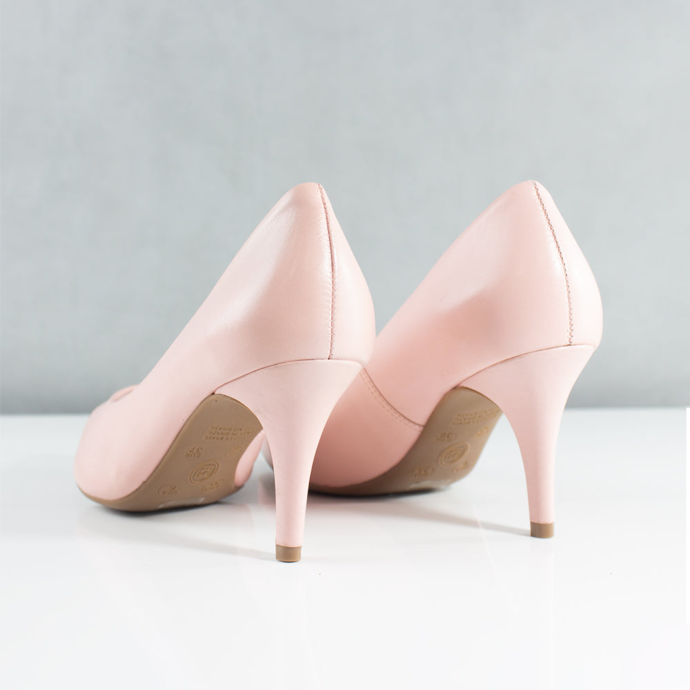 TACONES PARA MUJER GIOGINA CUERO ROSA