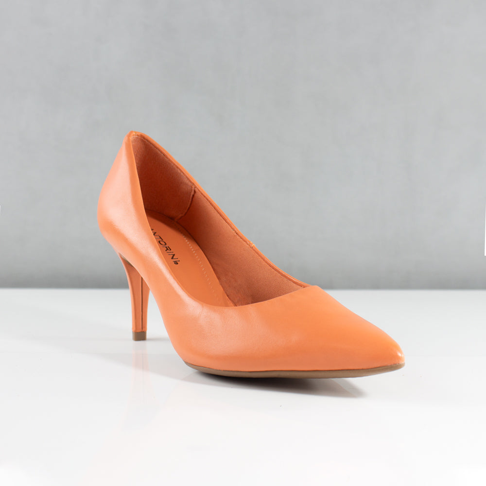 TACONES PARA MUJER GIOGINA CUERO NARANJA