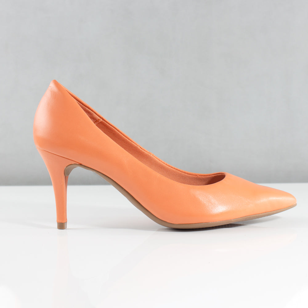 TACONES PARA MUJER GIOGINA CUERO NARANJA