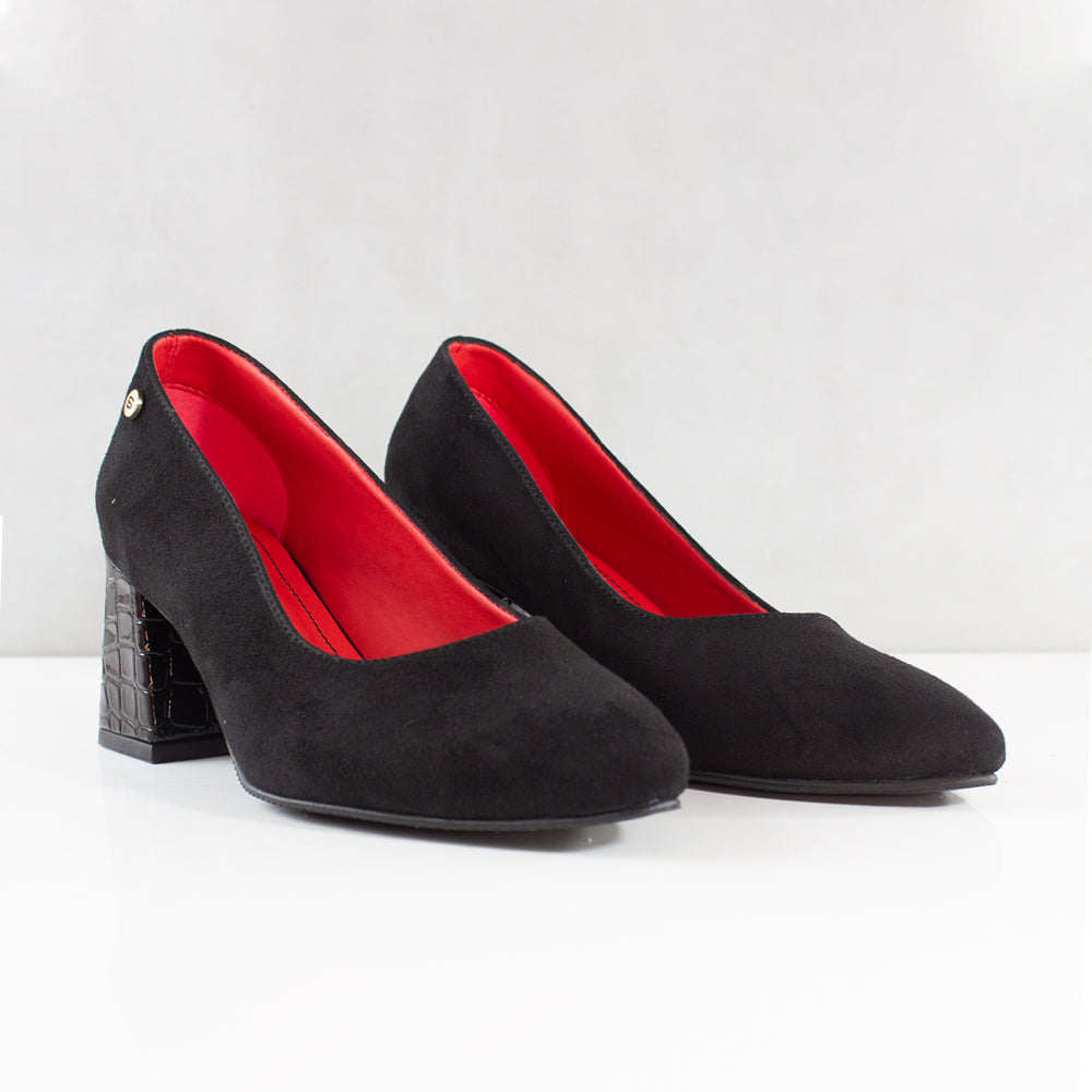 TACONES PARA MUJER CILIA CUERO NEGRO