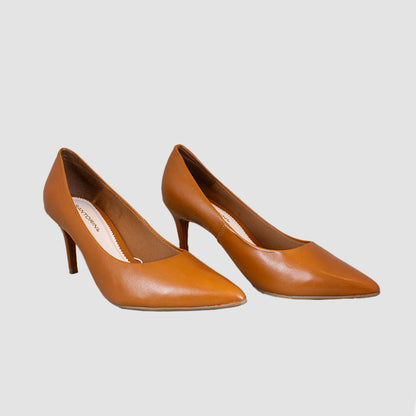 TACONES PARA MUJER OLIVA CUERO CAMEL