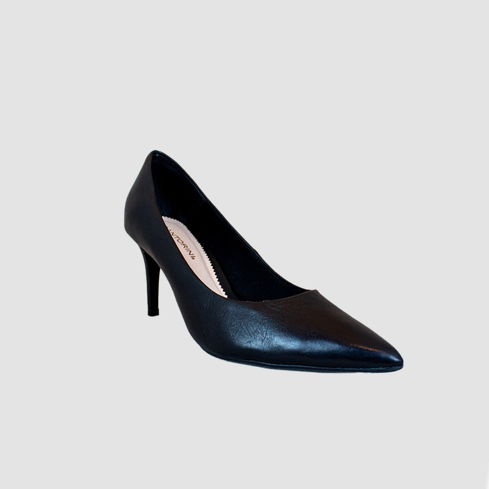 TACONES PARA MUJER OLIVA CUERO NEGRO