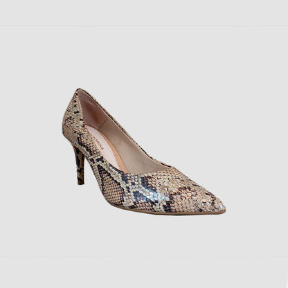 TACONES PARA MUJER OLIVA CUERO ANIMAL PRINT