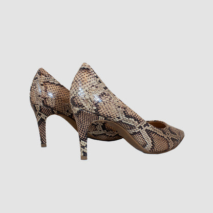 TACONES PARA MUJER OLIVA CUERO ANIMAL PRINT