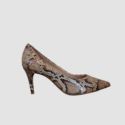 TACONES PARA MUJER OLIVA CUERO ANIMAL PRINT