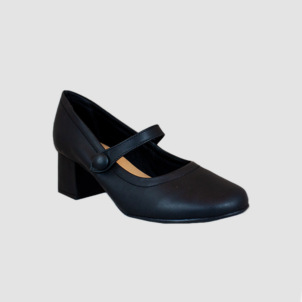TACONES PARA MUJER LIANA CUERO NEGRO