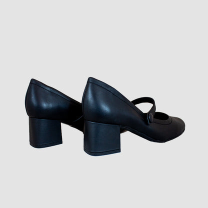 TACONES PARA MUJER LIANA CUERO NEGRO