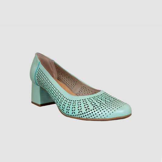 TACONES PARA MUJER ORIAN CUERO VERDE