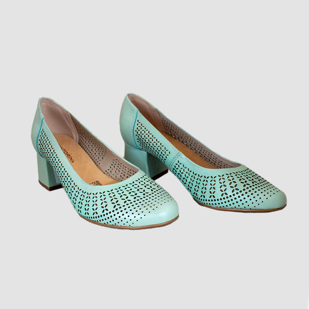 TACONES PARA MUJER ORIAN CUERO VERDE