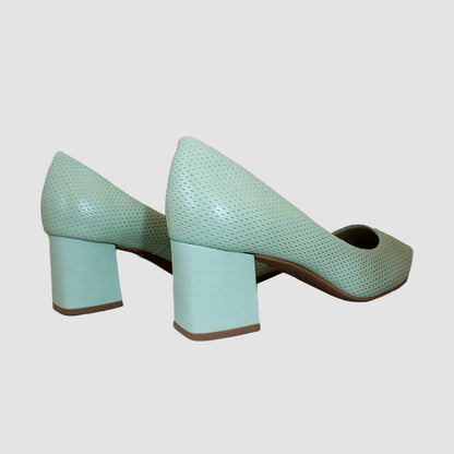 TACONES PARA MUJER ORIAN CUERO VERDE