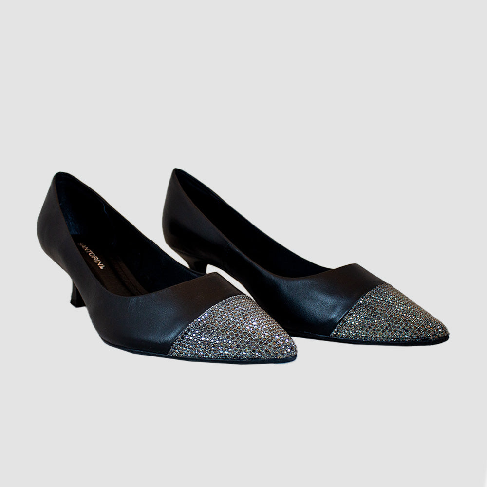 TACONES PARA MUJER RUNEA CUERO NEGRO