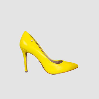 TACONES PARA MUJER ABUNA CUERO AMARILLO