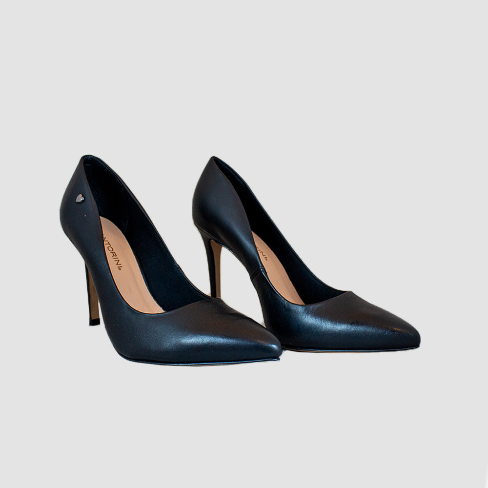 TACONES PARA MUJER ABUNA CUERO NEGRO