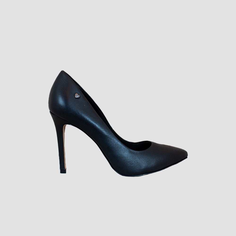 TACONES PARA MUJER ABUNA CUERO NEGRO