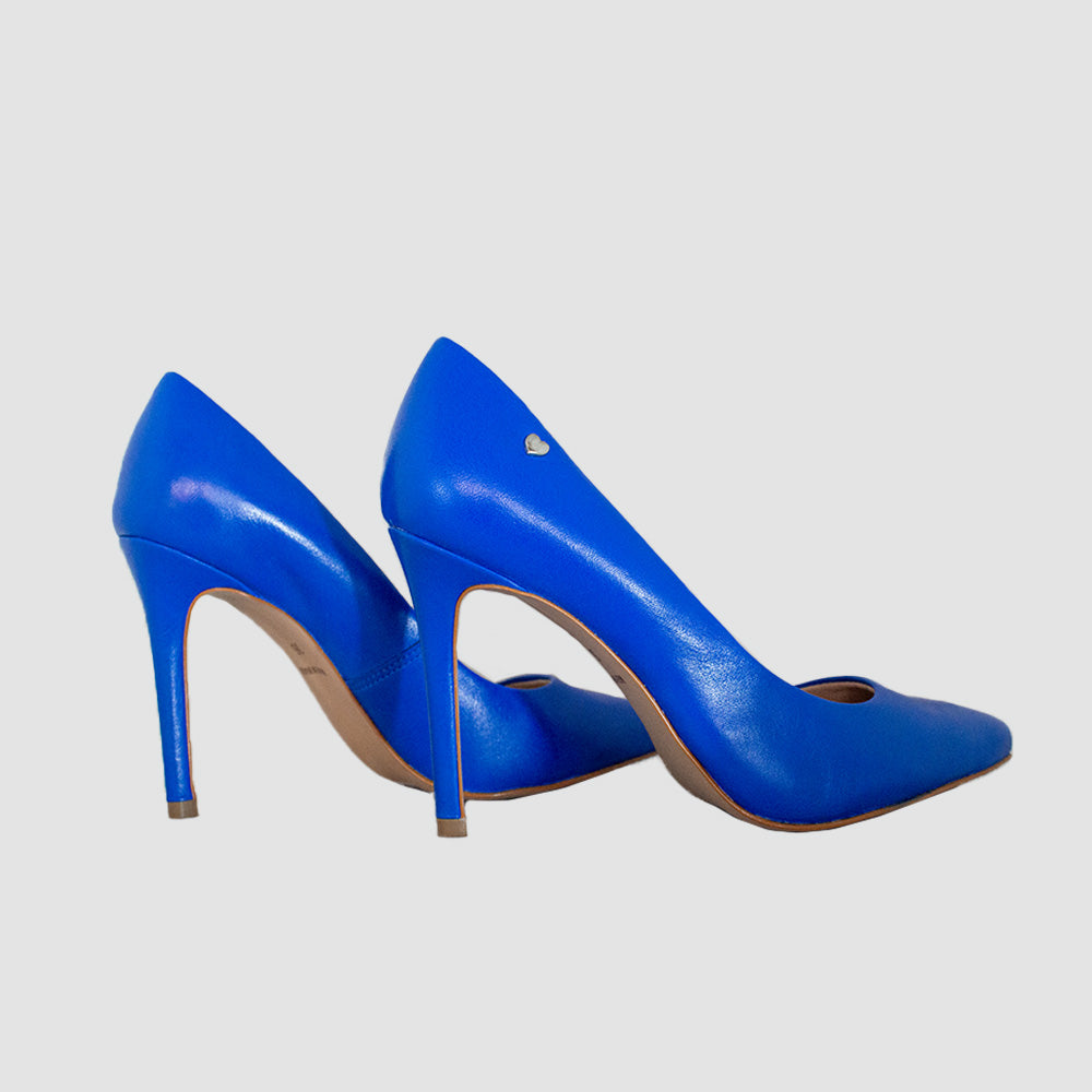TACONES PARA MUJER ABUNA CUERO AZUL