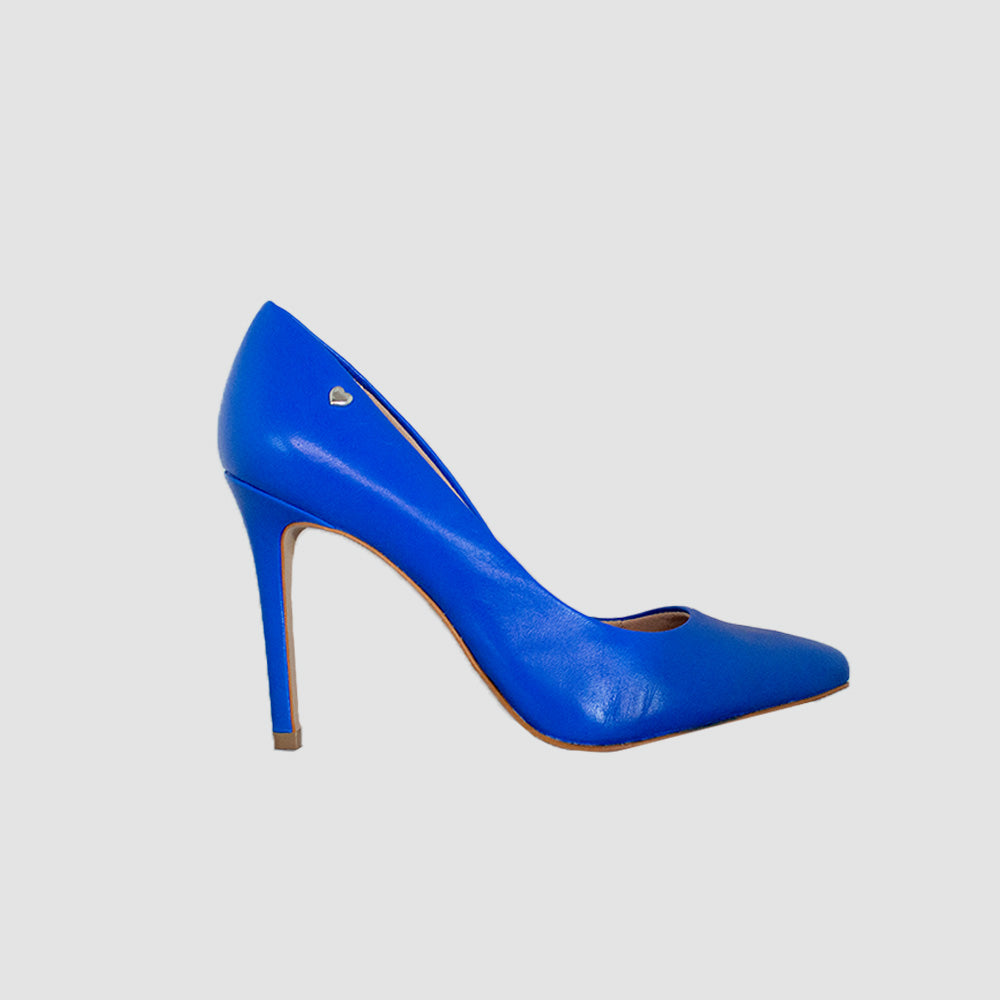 TACONES PARA MUJER ABUNA CUERO AZUL