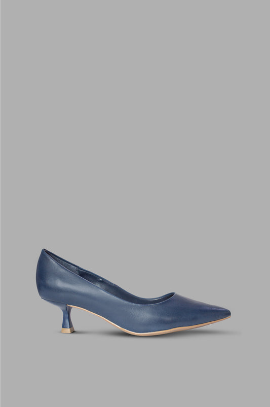 TACONES PARA MUJER ISADORA CUERO AZUL