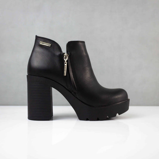 BOTINES PARA MUJER JANA CUERO NEGRO