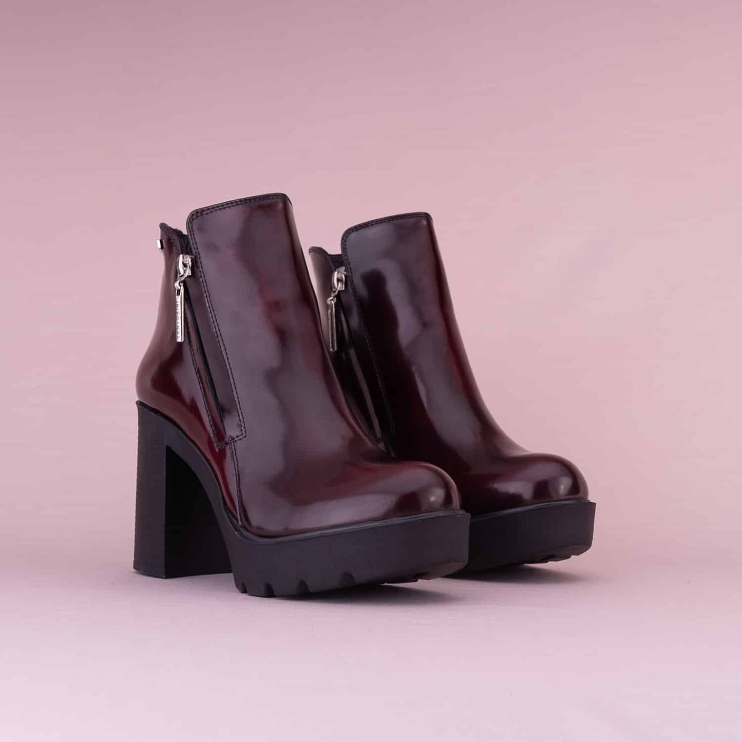 BOTINES PARA MUJER JANA CUERO VINOTINTO