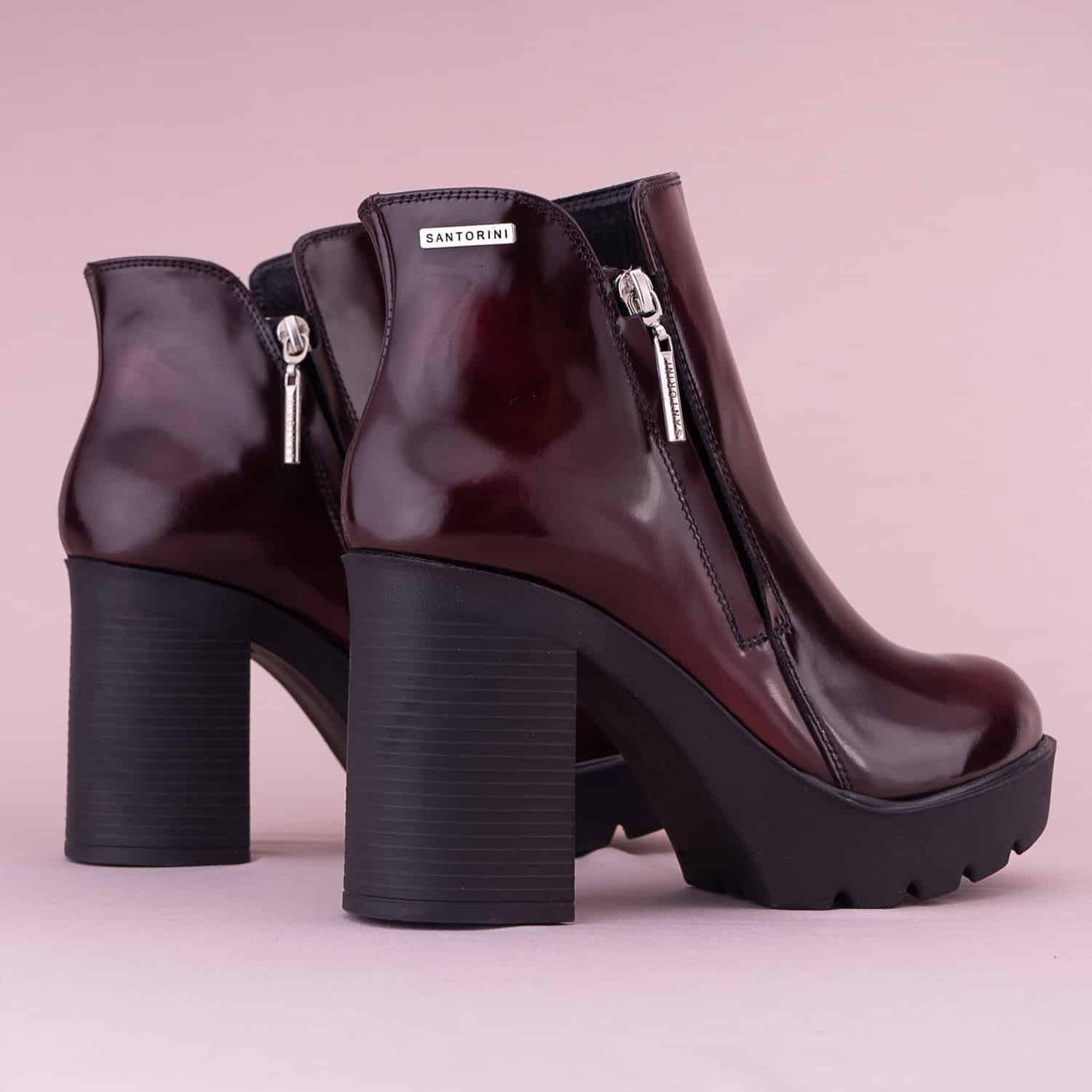 BOTINES PARA MUJER JANA CUERO VINOTINTO