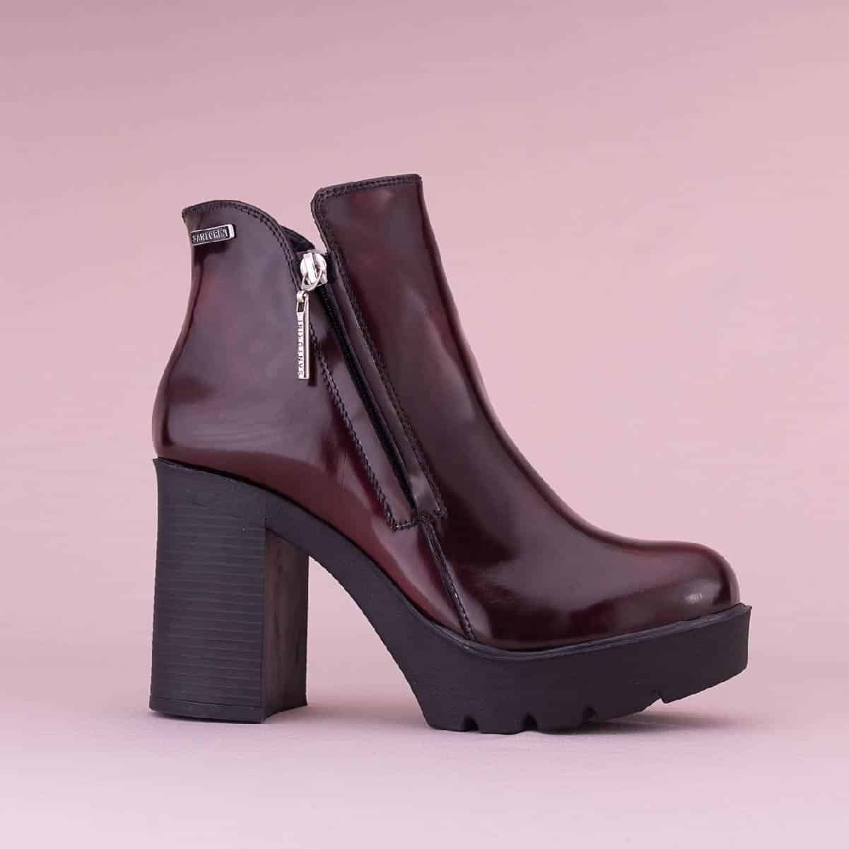 BOTINES PARA MUJER JANA CUERO VINOTINTO