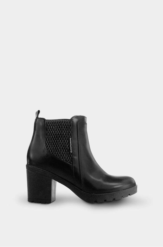 BOTINES PARA MUJER BRINA CUERO NEGRO