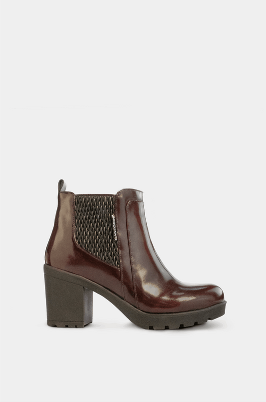 BOTINES PARA MUJER BRINA CUERO VINOTINTO