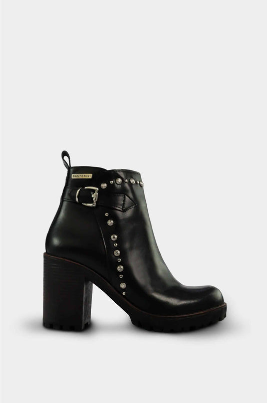 BOTINES PARA MUJER WARA CUERO NEGRO