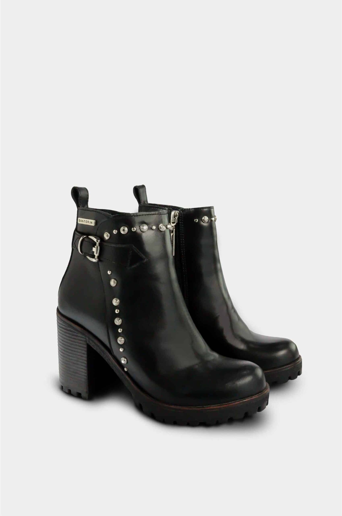 BOTINES PARA MUJER WARA CUERO NEGRO