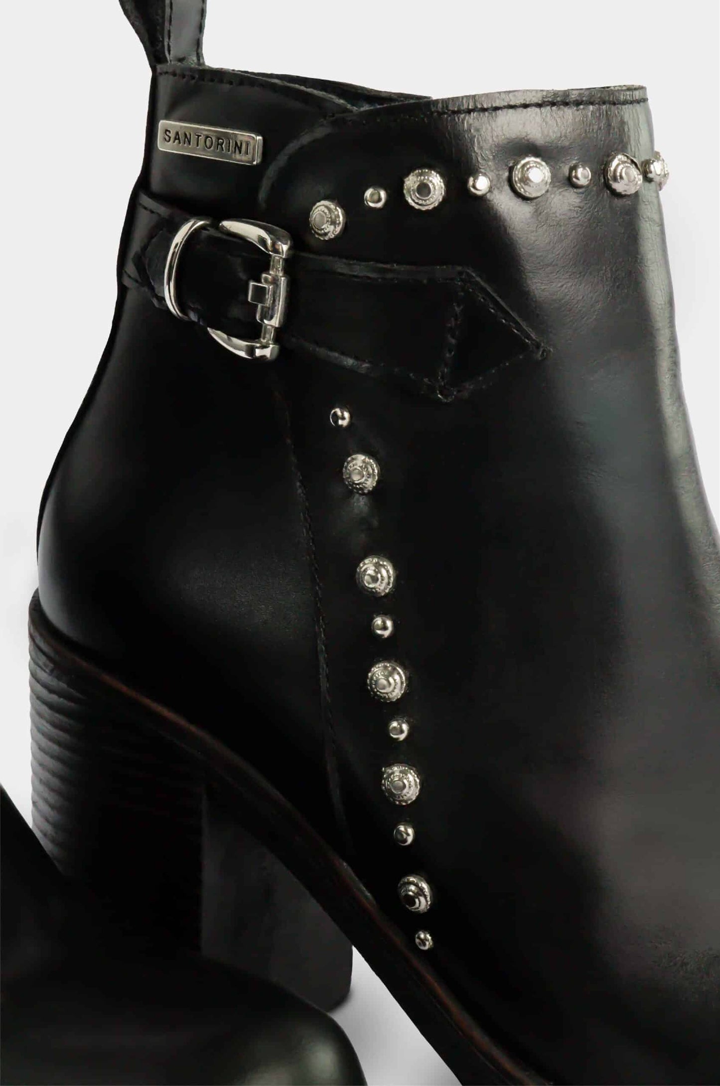 BOTINES PARA MUJER WARA CUERO NEGRO