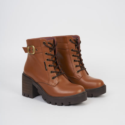 BOTINES PARA MUJER STAR CUERO MIEL