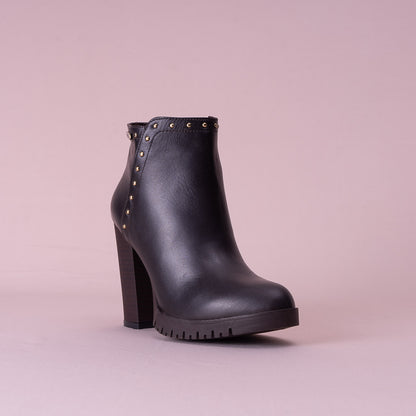 BOTINES PARA MUJER CLEO CUERO CAFE