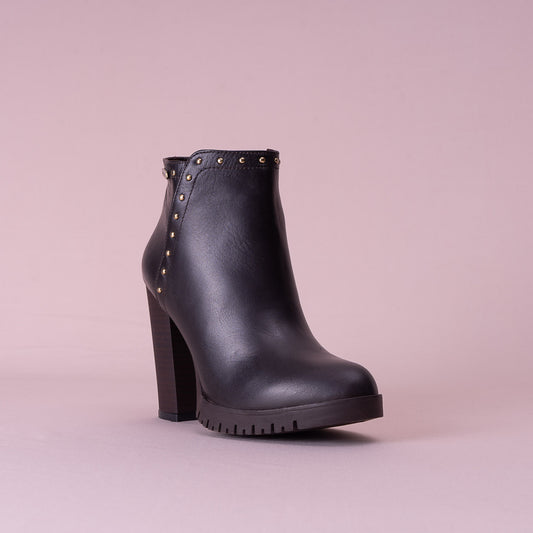 BOTINES PARA MUJER CLEO CUERO CAFE