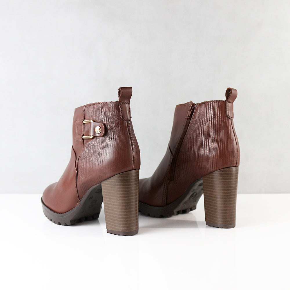 BOTINES PARA MUJER POPSTAR CUERO CAFE