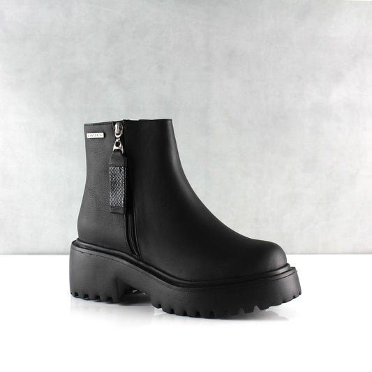 BOTINES PARA MUJER TANIA CUERO NEGRO