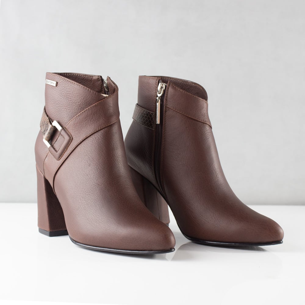 BOTINES PARA MUJER JAPON CUERO TABACO