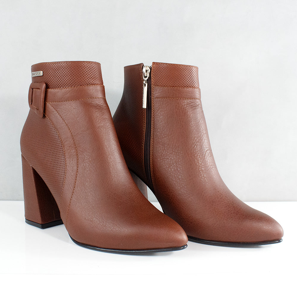 BOTINES PARA MUJER DARSI CUERO CAMEL