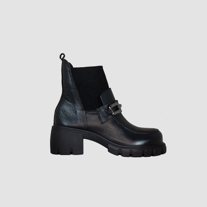 BOTINES PARA MUJER EMILIA CUERO NEGRO