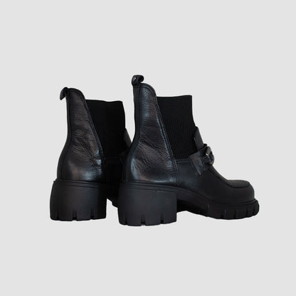 BOTINES PARA MUJER EMILIA CUERO NEGRO