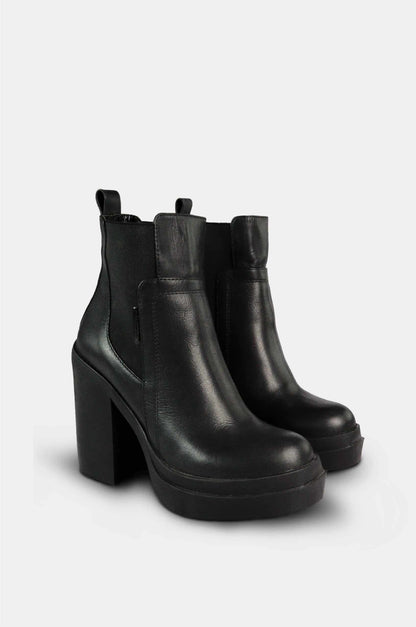 BOTINES PARA MUJER ROXI CUERO NEGRO
