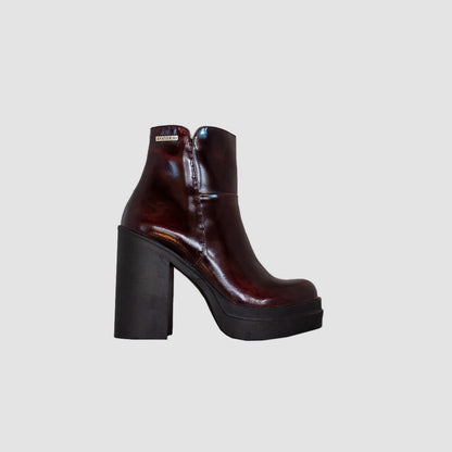 BOTINES PARA MUJER MINTA CUERO VINOTINTO