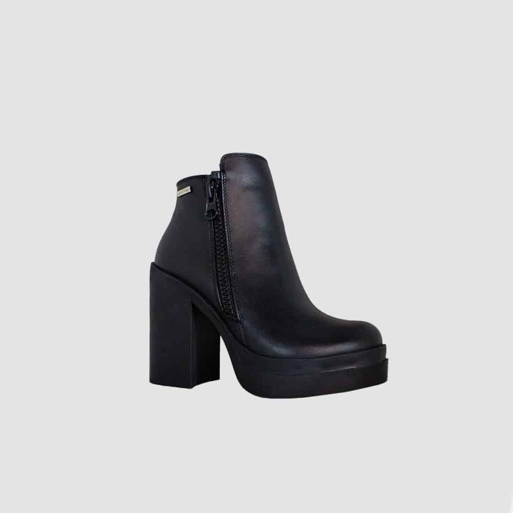 BOTINES PARA MUJER ONIO CUERO NEGRO