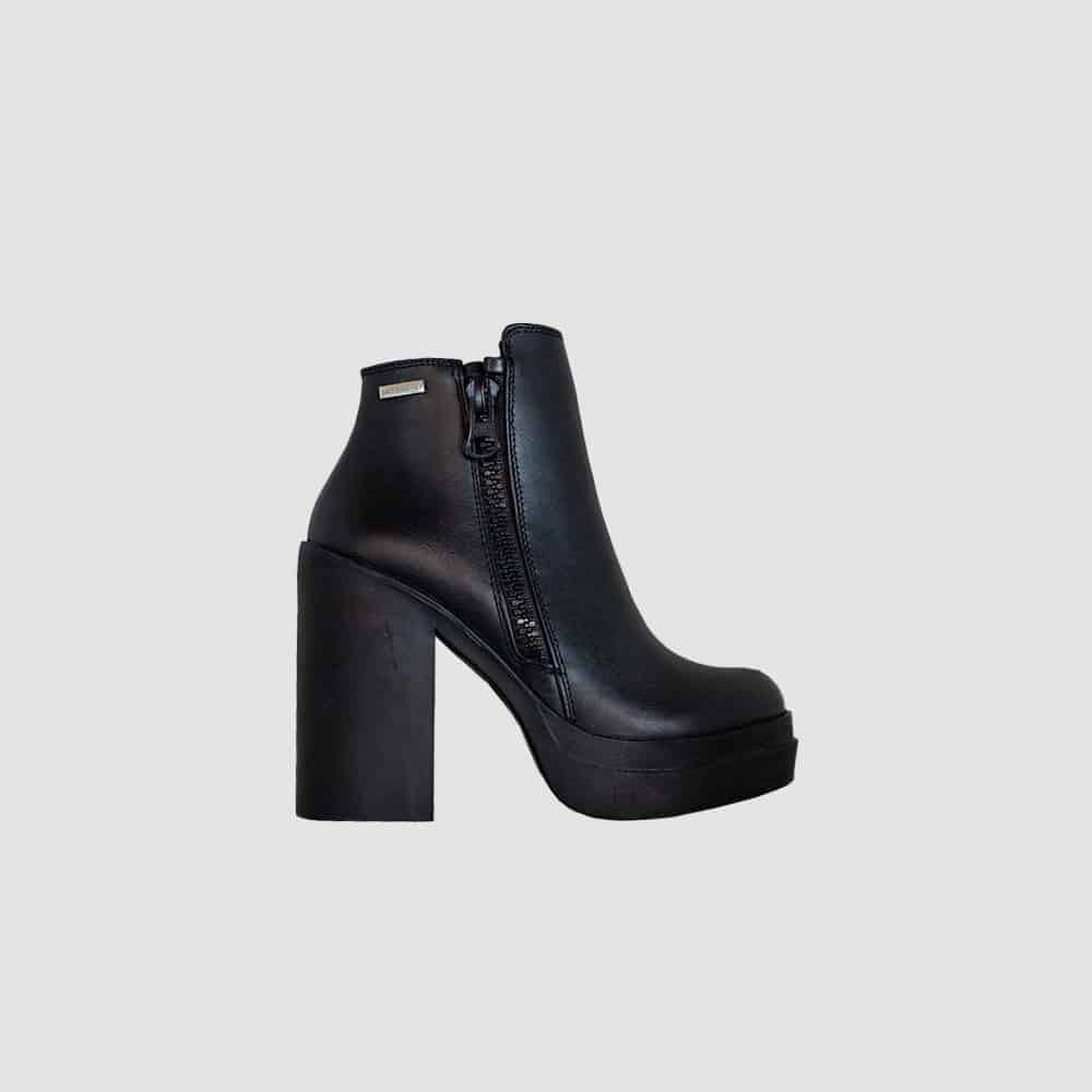 BOTINES PARA MUJER ONIO CUERO NEGRO