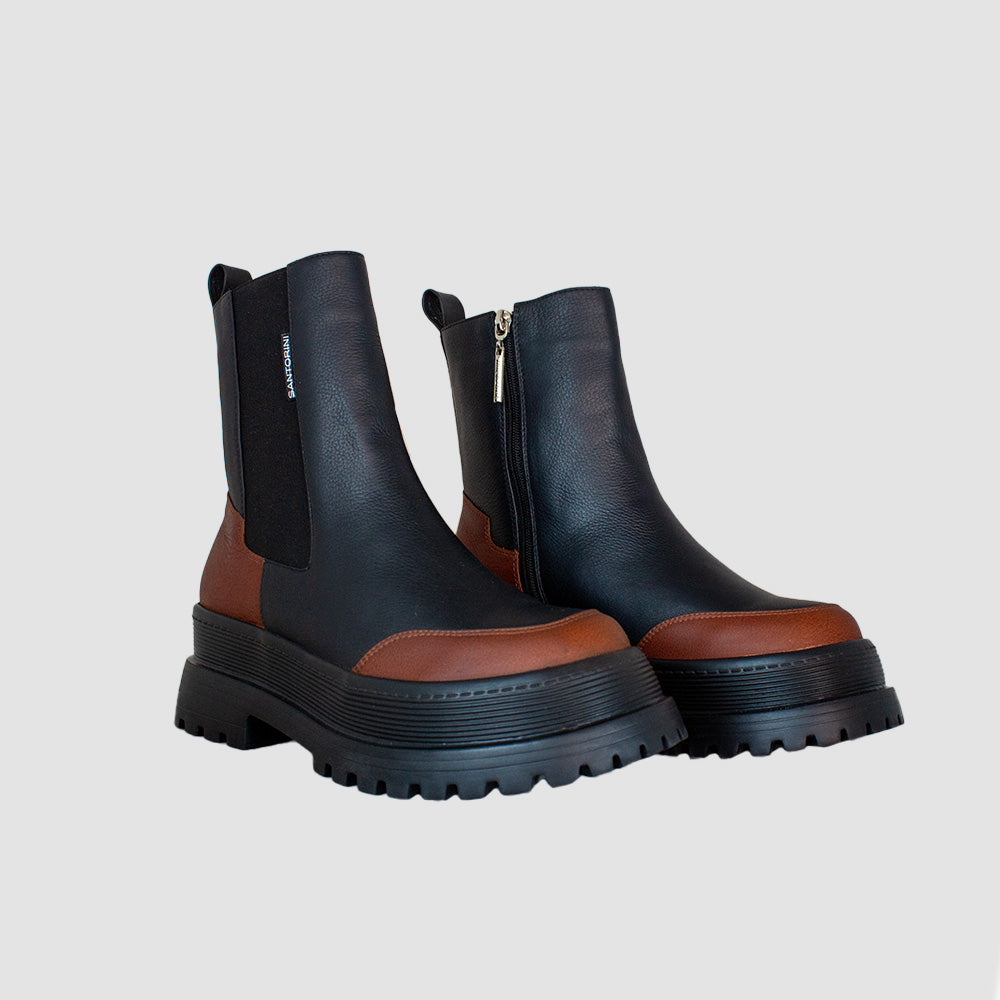 BOTINES PARA MUJER CHOLE CUERO NEGRO