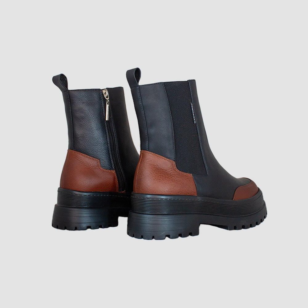 BOTINES PARA MUJER CHOLE CUERO NEGRO