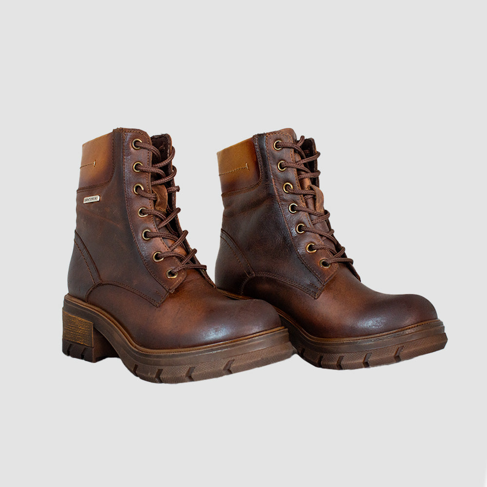 BOTINES PARA MUJER SEBANA CUERO CAFE