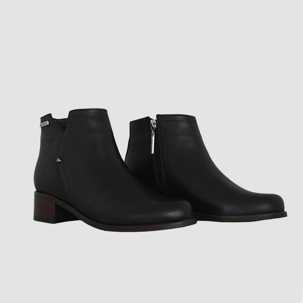 BOTINES PARA MUJER NILUS CUERO NEGRO