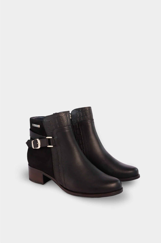 BOTINES PARA MUJER PERETEA CUERO NEGRO