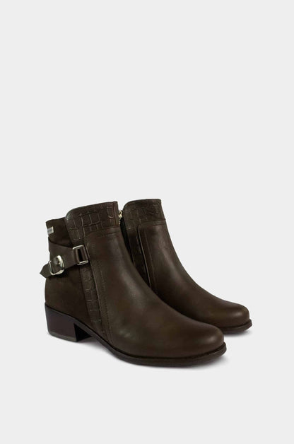 BOTINES PARA MUJER PERETEA CUERO CAFE