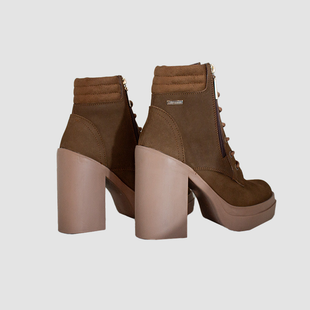 BOTINES PARA MUJER DENIS CUERO MIEL